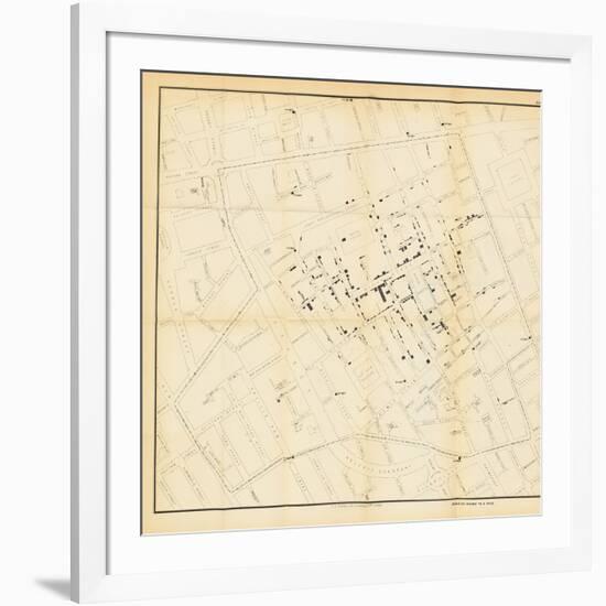 A Map from 'On the Mode of Communication of Cholera', 1855-John Snow-Framed Giclee Print