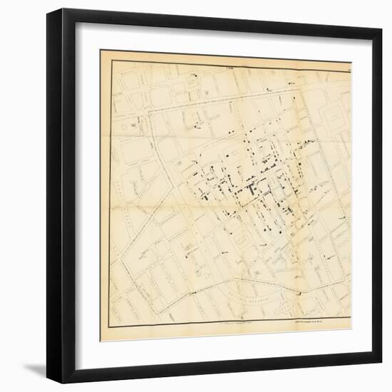 A Map from 'On the Mode of Communication of Cholera', 1855-John Snow-Framed Giclee Print