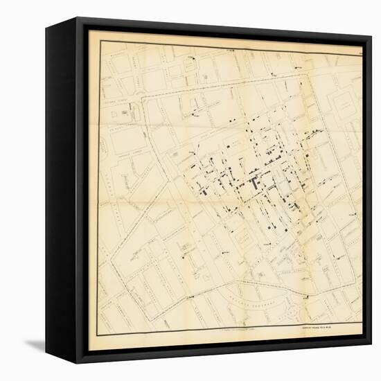 A Map from 'On the Mode of Communication of Cholera', 1855-John Snow-Framed Stretched Canvas