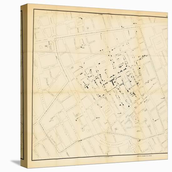 A Map from 'On the Mode of Communication of Cholera', 1855-John Snow-Stretched Canvas