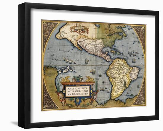 A Map of America, 1612-Abraham Ortelius-Framed Giclee Print