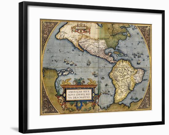 A Map of America, 1612-Abraham Ortelius-Framed Giclee Print