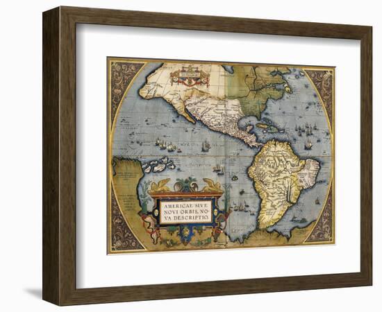 A Map of America, 1612-Abraham Ortelius-Framed Giclee Print