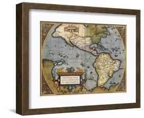 A Map of America, 1612-Abraham Ortelius-Framed Giclee Print