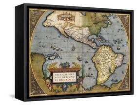 A Map of America, 1612-Abraham Ortelius-Framed Stretched Canvas