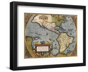 A Map of America, 1612-Abraham Ortelius-Framed Premium Giclee Print