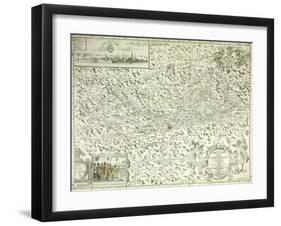 A Map of Austria and Czechoslovakia, 1718-Gottfried Pfantz-Framed Giclee Print