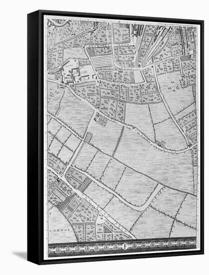 A Map of Bermondsey, London, 1746-John Rocque-Framed Stretched Canvas