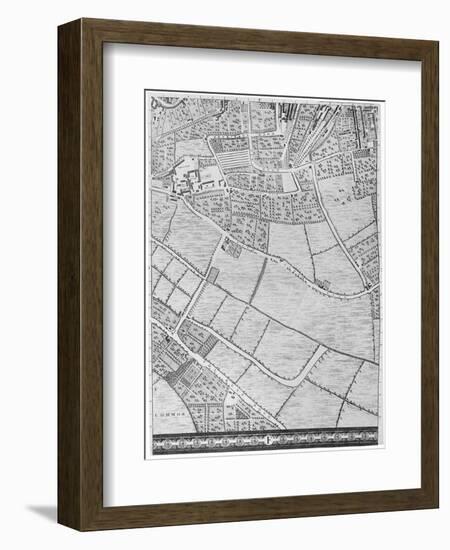 A Map of Bermondsey, London, 1746-John Rocque-Framed Giclee Print