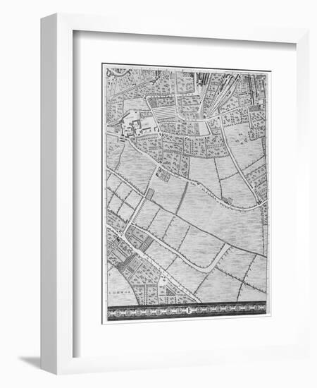 A Map of Bermondsey, London, 1746-John Rocque-Framed Giclee Print