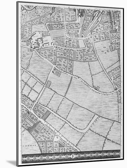 A Map of Bermondsey, London, 1746-John Rocque-Mounted Giclee Print