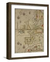 A Map Of Britain and Western Europe-null-Framed Giclee Print