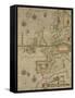 A Map Of Britain and Western Europe-null-Framed Stretched Canvas