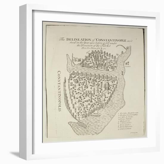 A Map of Constantinople in 1422-Cristoforo Buondelmonti-Framed Giclee Print