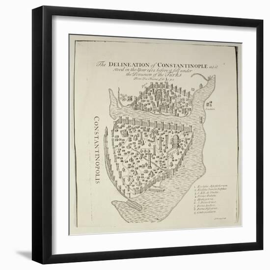 A Map of Constantinople in 1422-Cristoforo Buondelmonti-Framed Premium Giclee Print