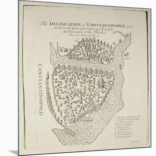 A Map of Constantinople in 1422-Cristoforo Buondelmonti-Mounted Giclee Print