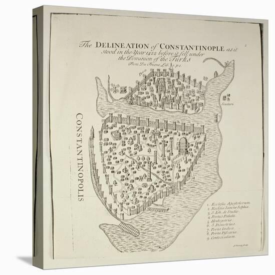 A Map of Constantinople in 1422-Cristoforo Buondelmonti-Stretched Canvas