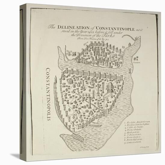 A Map of Constantinople in 1422-Cristoforo Buondelmonti-Stretched Canvas