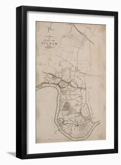 A Map of Fulham, London, 1813-null-Framed Giclee Print