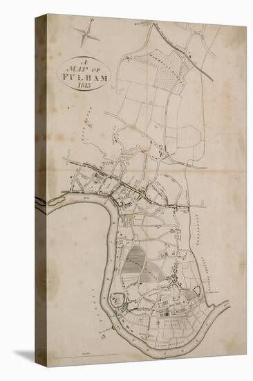 A Map of Fulham, London, 1813-null-Stretched Canvas