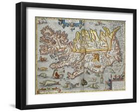 A Map Of Iceland-Abraham Ortelius-Framed Giclee Print