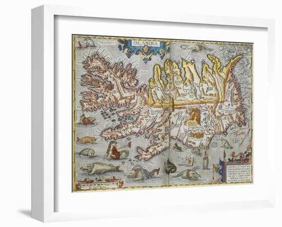 A Map Of Iceland-Abraham Ortelius-Framed Giclee Print