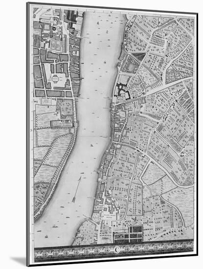 A Map of Lambeth and Vauxhall, London, 1746-John Rocque-Mounted Giclee Print