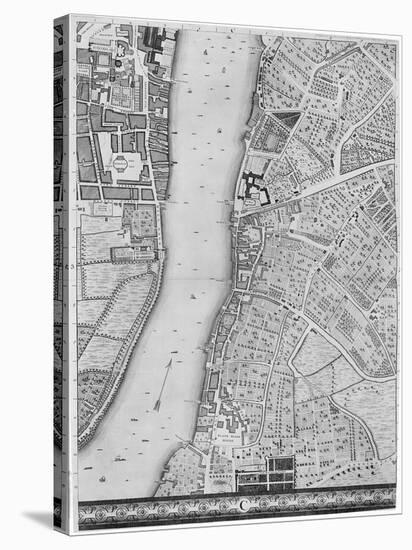 A Map of Lambeth and Vauxhall, London, 1746-John Rocque-Stretched Canvas