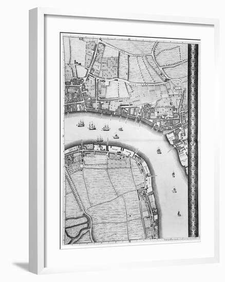 A Map of Limehouse and Rotherhithe, London, 1746-John Rocque-Framed Giclee Print