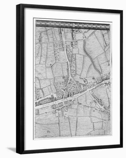 A Map of Mile End, London, 1746-John Rocque-Framed Giclee Print