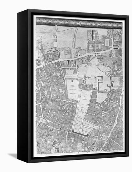 A Map of Moorfields and Hoxton, London, 1746-John Rocque-Framed Stretched Canvas