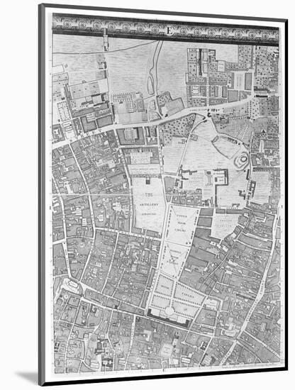 A Map of Moorfields and Hoxton, London, 1746-John Rocque-Mounted Giclee Print