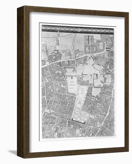 A Map of Moorfields and Hoxton, London, 1746-John Rocque-Framed Giclee Print