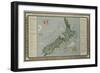 A Map of New Zealand Portraying Her Agricultural Products and Fisheries-null-Framed Giclee Print