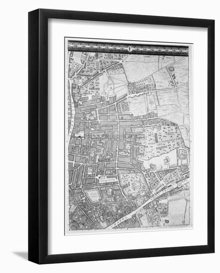 A Map of Shoreditch and Whitechapel, London, 1746-John Rocque-Framed Giclee Print