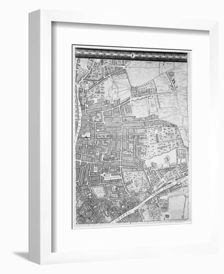 A Map of Shoreditch and Whitechapel, London, 1746-John Rocque-Framed Giclee Print