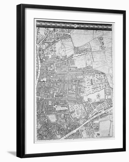 A Map of Shoreditch and Whitechapel, London, 1746-John Rocque-Framed Giclee Print