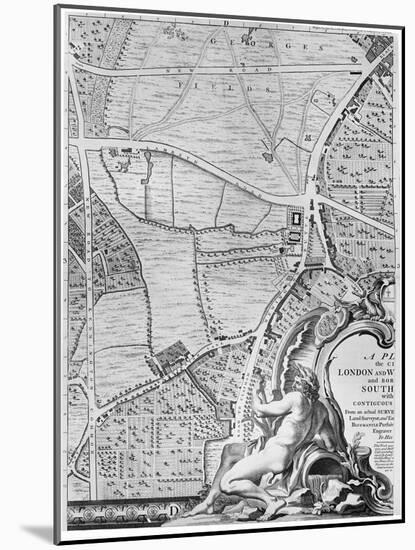 A Map of St George's Fields and Newington Butts, London, 1746-John Rocque-Mounted Giclee Print