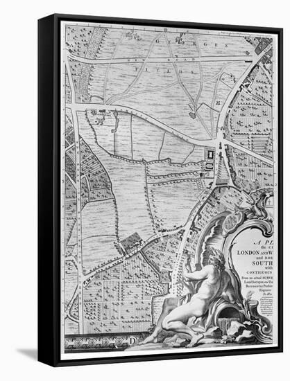 A Map of St George's Fields and Newington Butts, London, 1746-John Rocque-Framed Stretched Canvas