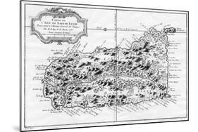 A Map of St Lucia, the West Indies, 1758-N Bellun-Mounted Giclee Print