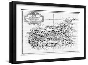 A Map of St Lucia, the West Indies, 1758-N Bellun-Framed Giclee Print