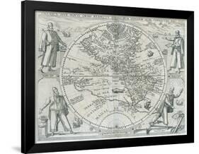 A Map of the Americas, 1590-1601-Johann Theodor de Bry-Framed Giclee Print