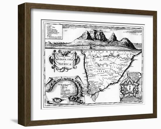 A Map of the Cape of Good Hope, South Africa, 1719-null-Framed Giclee Print