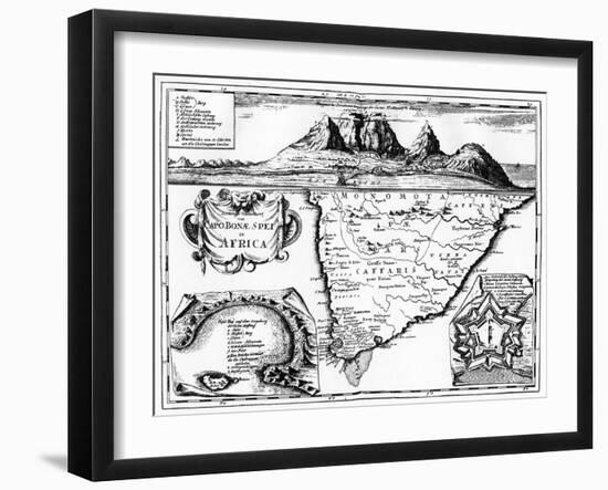 A Map of the Cape of Good Hope, South Africa, 1719-null-Framed Giclee Print