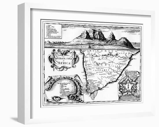 A Map of the Cape of Good Hope, South Africa, 1719-null-Framed Giclee Print