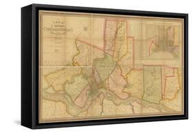 A Map of the County of Philadelphia, from Actual Survey, 1843-null-Framed Stretched Canvas