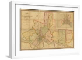 A Map of the County of Philadelphia, from Actual Survey, 1843-null-Framed Giclee Print