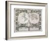 A Map of the Earth Divided into Two Hemispheres-Jean-Honoré Fragonard-Framed Giclee Print
