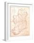 A Map of the Mail Coach Branching Cross and Bye Post Roads of Ireland, Engraved by S. Kerling-William Larkin-Framed Giclee Print