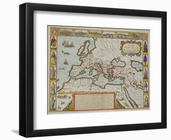 A Map of the New Roman Empire, circa 1610 by John Speed (1552-1629)-null-Framed Premium Giclee Print